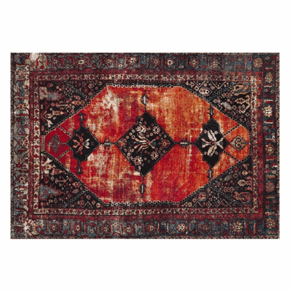 Red Beautiful Vintage Traditional Plush Area Rugs Floormat for Living Room Hall Office - Image 2