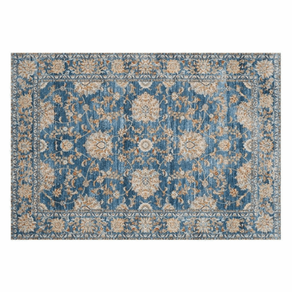 Blue Floral Traditional Plush Vintage Rugs for Living Room Bedroom Hall Office - Image 2