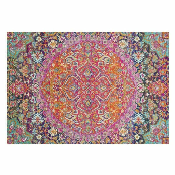 Red Floral Plush Traditional Rugs for the Office Living Room Lobby