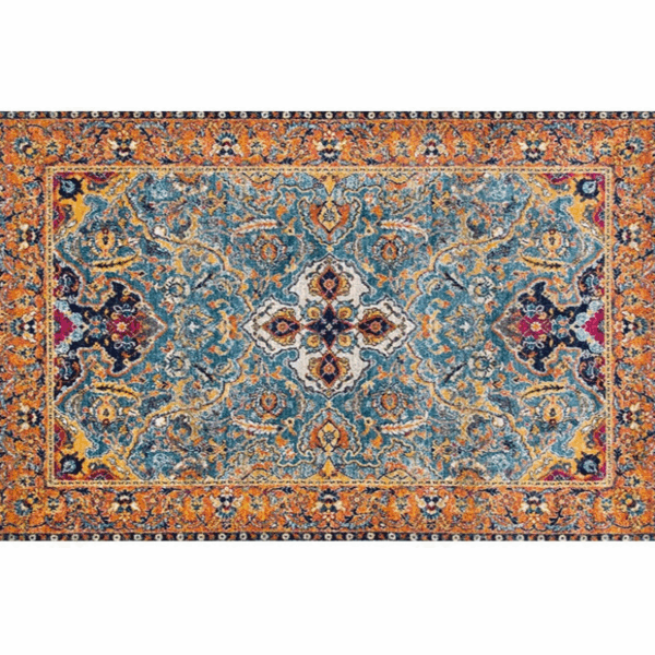Atmospheric  Beautiful Yellow Blue Traditional Plush Vintage Rugs for Living Room Dining Room Bedroom Hall - Image 2