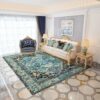 Green Pretty Printed Traditional Plush Vintage Rugs for Living Room Dining Room Bedroom Hall