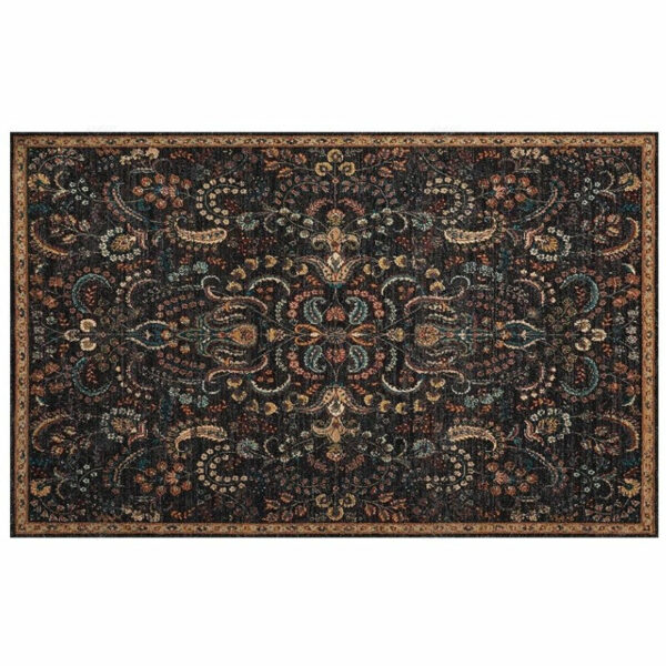 Green Black Shaggy Traditional Retro Patterned Carpets for the Lobby Office - Image 4