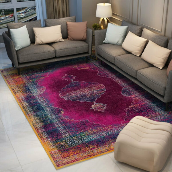 Purple Gorgeous Printed Traditional Plush Vintage Rugs for Living Room Dining Room Bedroom Hall - Image 3