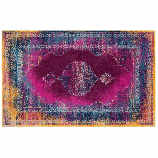 Purple Gorgeous Printed Traditional Plush Vintage Rugs for Living Room Dining Room Bedroom Hall - Image 2