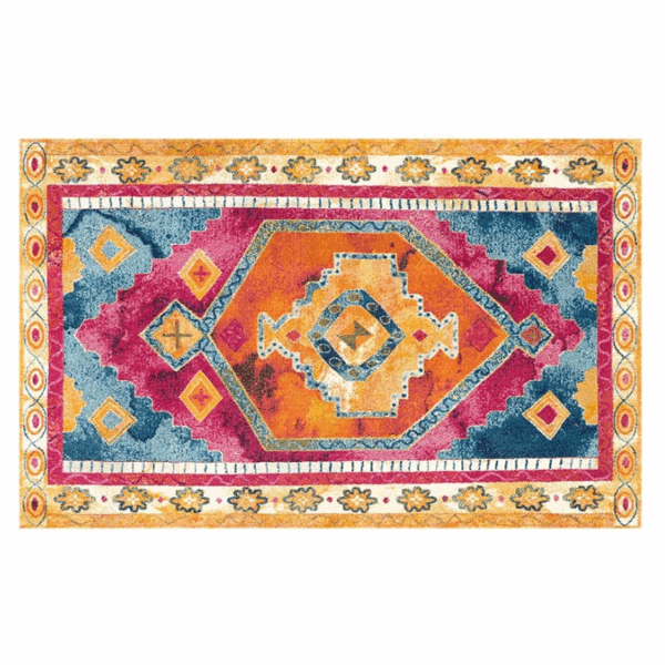 Pretty Polyester Colourful Traditional Plush Vintage Rugs for Living Room Dining Room Bedroom Hall - Image 2