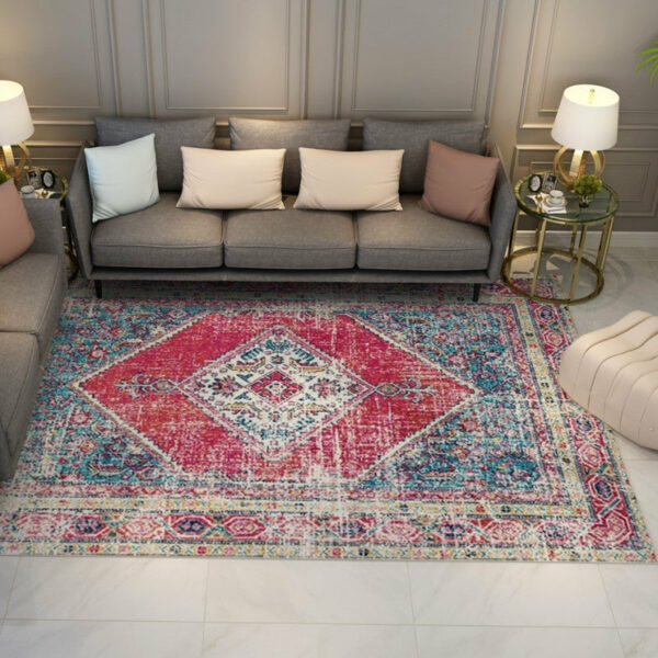Red Shaggy Traditional Retro Area Carpet for the Living Room Bedroom Hall