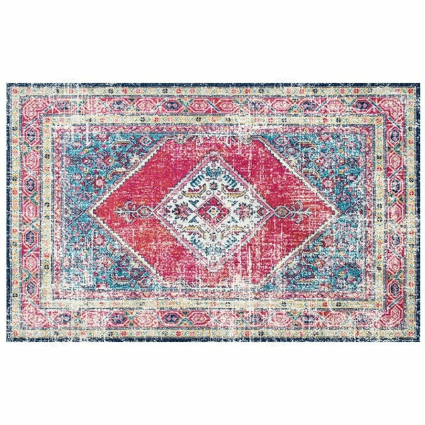 Red Shaggy Traditional Retro Area Carpet for the Living Room Bedroom Hall - Image 2