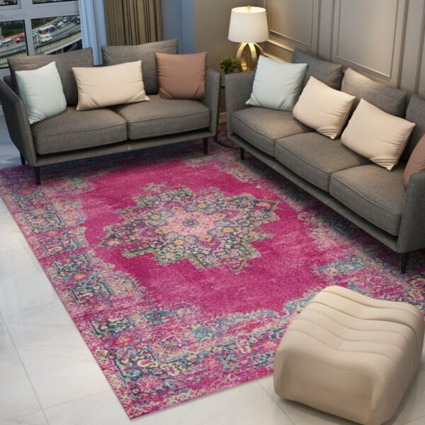 Pink Red Traditional Patterned Area Vintage Rugs for the Living Room Bedroom - Image 4