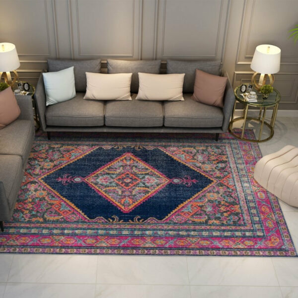 Purple Shaggy Traditional Patterned Carpets for Living Room Bedroom Office - Image 3