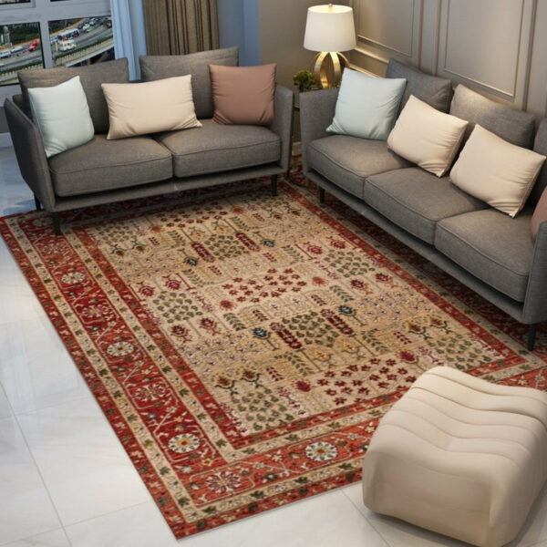 Patterned Traditional Plush Red Area Rugs Red Area for the Living Room Hall Bedroom - Image 3