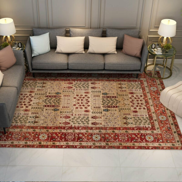 Patterned Traditional Plush Red Area Rugs Red Area for the Living Room Hall Bedroom - Image 2