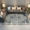 Gray Green Fine Traditional Printed Vintage Shaggy  Area Rugs Floor Mat for Living Room Hall Office