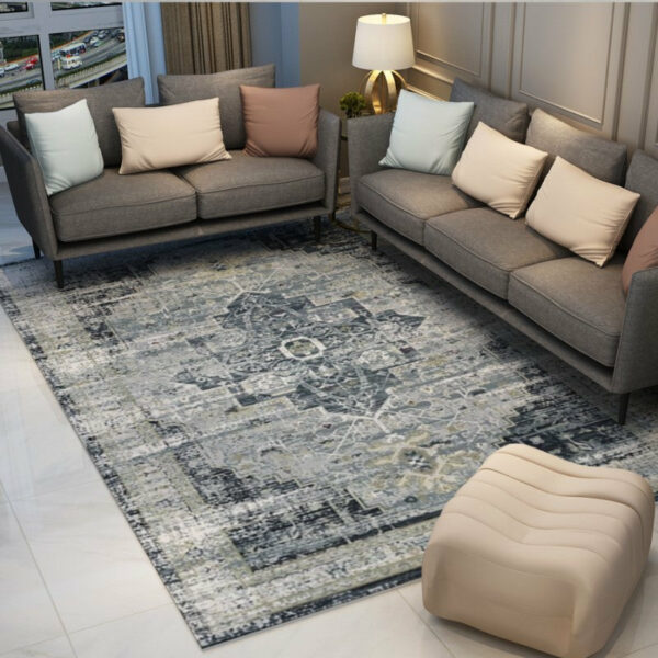 Gray Green Fine Traditional Printed Vintage Shaggy  Area Rugs Floor Mat for Living Room Hall Office - Image 3