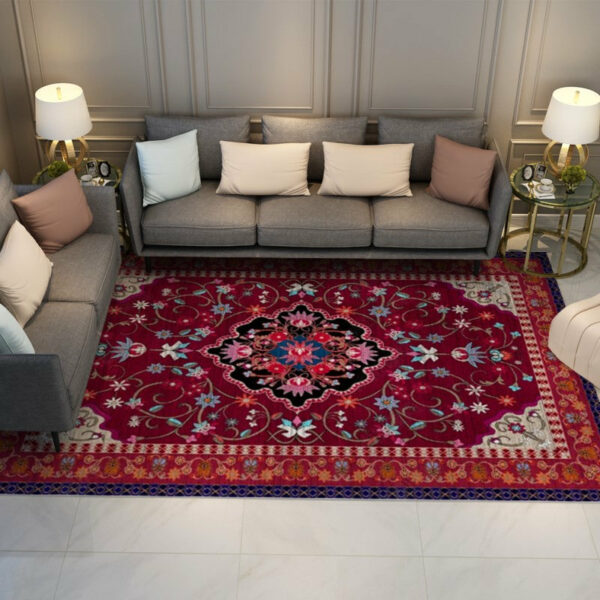Printed  Fine  Gorgeous Floral Traditional Shaggy Vintage Rugs for Living Room Dining Room Bedroom Hall - Image 2