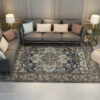 Brown Pretty Traditional Floral Vintage Shaggy Area Rugs Floor Mat for Living Room Hall Office