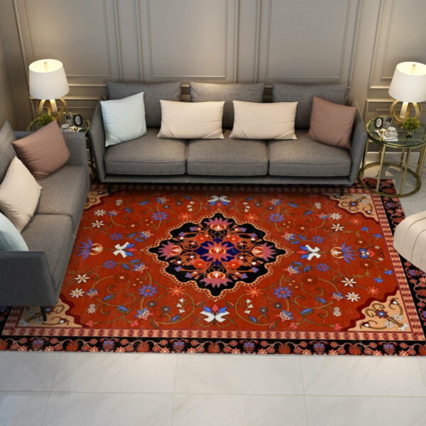 Printed  Fine  Gorgeous Floral Traditional Shaggy Vintage Rugs for Living Room Dining Room Bedroom Hall - Image 5