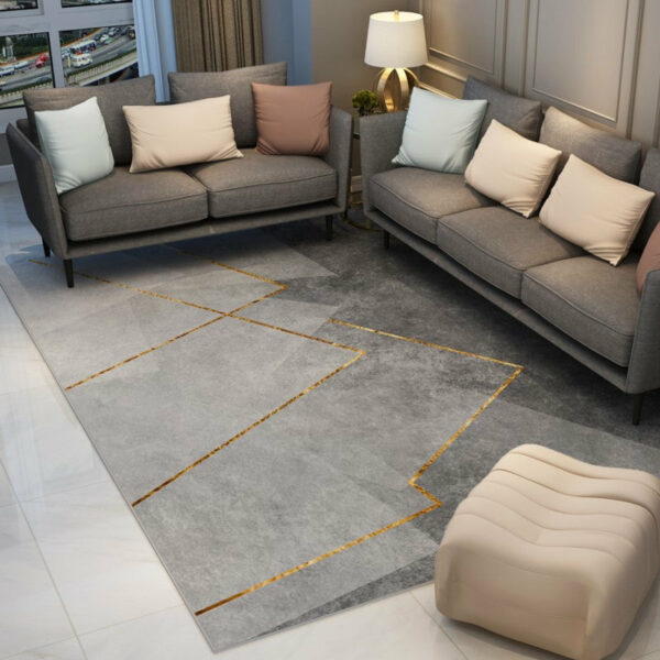 Grey Simple Modern Rugs Floormat for Living Room Bedroom Office Hall - Image 3