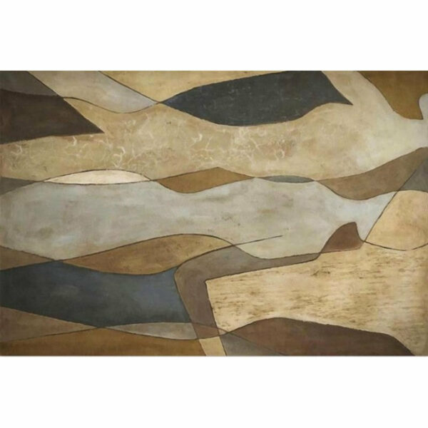 Brown Contemporary Abstract Geometric Rugs Floormat for Living Room Bedroom Office Hall - Image 2