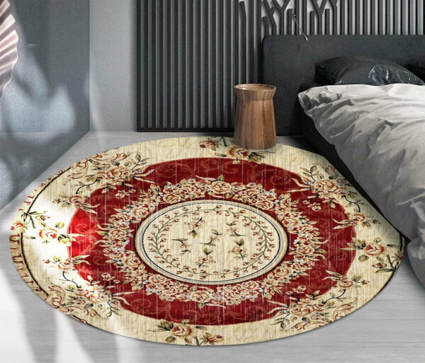 Beautiful Traditional Round Printed Patterned Style Rugs Living Room Bedroom Office Anti-slip Area Floor Mats - Image 3