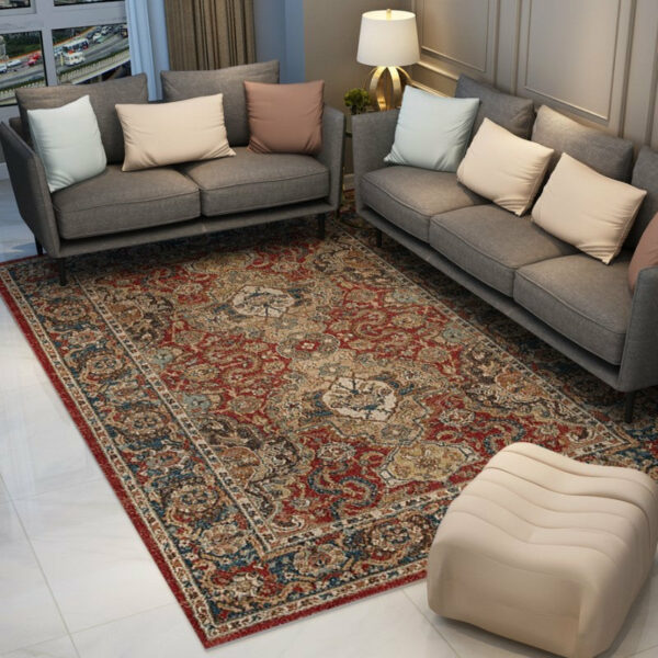 Pretty Vintage Brown Quality Polyester Printed Pattern Traditional Area Rugs Floor Mat for Living Room Hall Office - Image 4