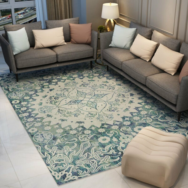 Light Green Beautiful Vintage Quality Polyester Printed Pattern Traditional Area Rugs Floor Mat for Living Room Hall Office - Image 3