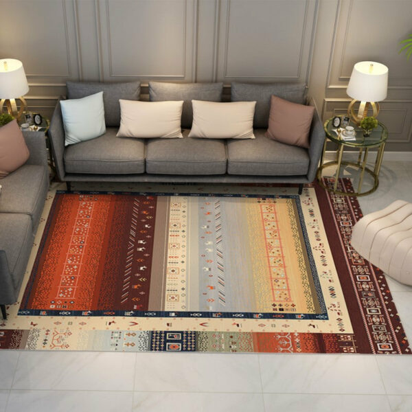 Simple Beige Area Rugs Floor Mat Patterned Vintage Traditional Polyester for Living Room Bedroom Hall Office