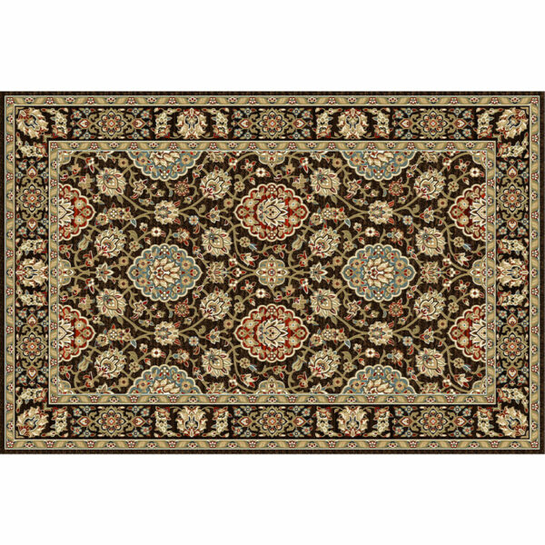 Brown Yellow Floral Vintage Patterned Area Rugs Traditional Floor Mat Polyester for Bedroom Hall Office Living Room - Image 2
