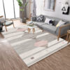 Grey Pink Geometric Modern Contemporary Rugs for Living Room Dining Room Bedroom