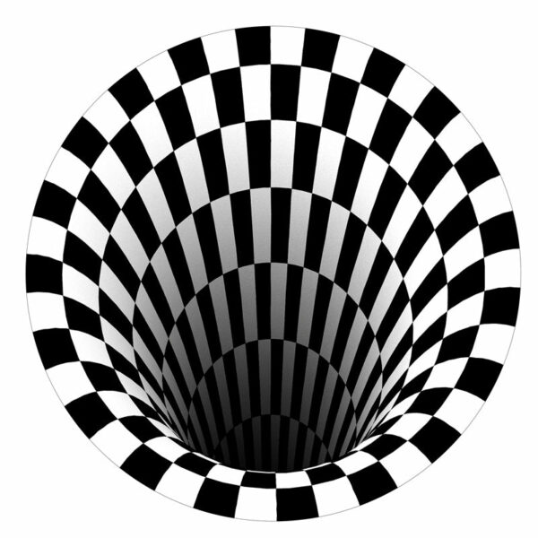Black Hole Checkered Vortex Optical Illusions Non-Slip Area Rug for Living Dining Room Bedroom Kitchen Nursery Rug Floor Rug - Image 2