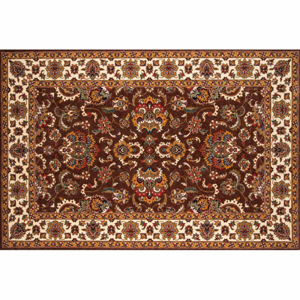 Brownish Yellow Traditional Pattern Floor Carpet Area Rugs Vintage Polyester for Office Bedroom Hall Living Room