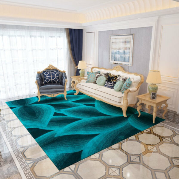 Blue Leaves Vintage Polyester Pattern Traditional Floor Carpet Area Rugs for Office Bedroom Hall Living Room - Image 2
