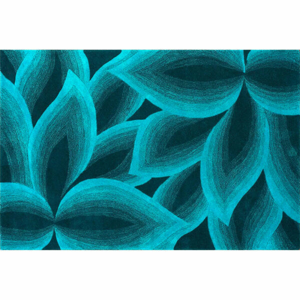 Blue Leaves Vintage Polyester Pattern Traditional Floor Carpet Area Rugs for Office Bedroom Hall Living Room