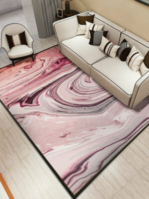 Pink Modern Artistic Patterned Painting Area Rugs Polyester Carpets for Dining Room Office  Living Room Bedroom Hall