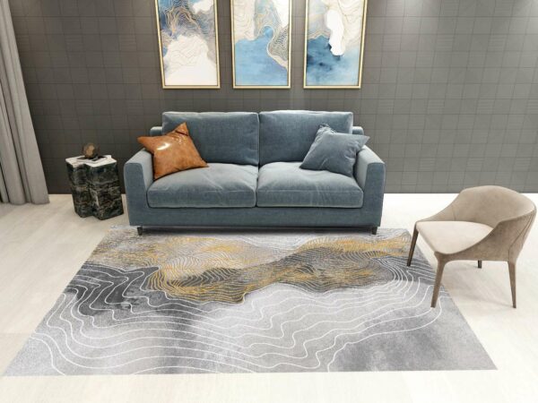 Irregular Lines Pattern Grey Modern Contemporary Simple Rugs For Living Room Dining Room Bedroom