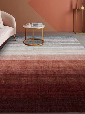 Red Brown Gradient Pattern Modern Contemporary Simple Rugs for Living Room Dining Room Bedroom