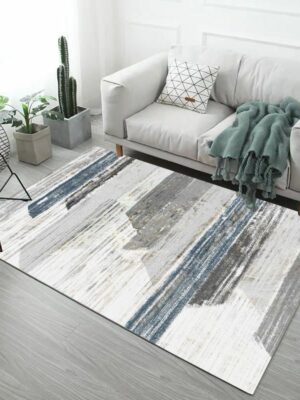 Grey Simplicity Polyester Modern Patterned Area Rugs Carpets for Hall Dining Living Room Room Office Kidsroom