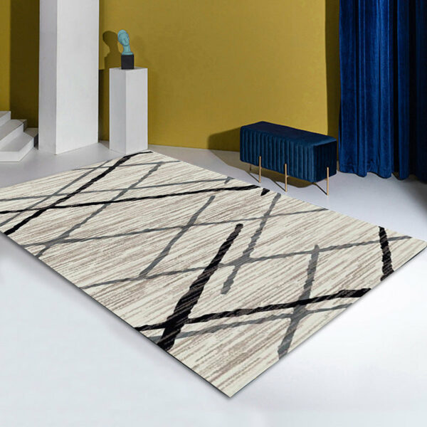 Simple White Black Striped Pattern Modern Contemporary Simple Rugs for Living Room Dining Room Bedroom