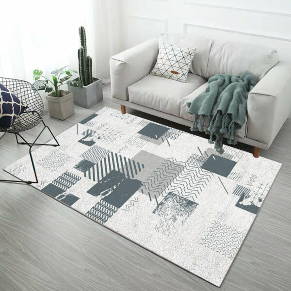Black White Geometric Pattern Modern Simple Contemporary Geometric Rugs for Living Room Dining Room Bedroom
