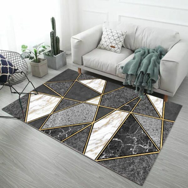 Off-white Marble Pattern Modern Simple Contemporary Geometric Rugs For Living Room Dining Room Bedroom