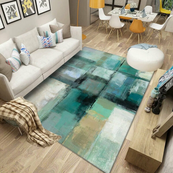 Abstract Green Modern Polyester Carpets Pattern Rugs for Bedroom Hall Living Room Office Dining Room