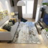 Blue Grey Pattern Modern Simple Contemporary Geometric Rugs For Living Room Dining Room Bedroom