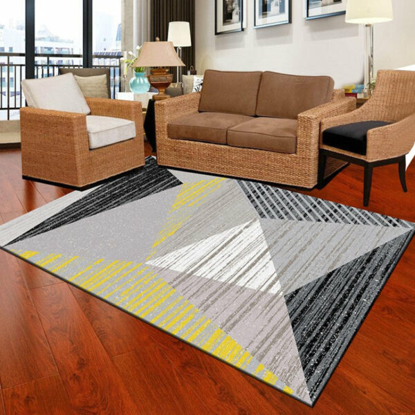 Modern Rugs Geometric Striped Polyester Carpets for Dining Room Living Room Office Hall Bedroom