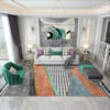 Brown Grey Striped Moroccan Geometric Modern Simplicity Patterned Rugs for Living Room Dining Room Bedroom Hall