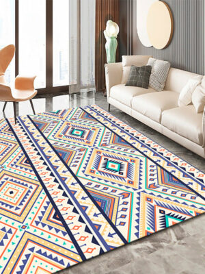 Purple Moroccan Geometric Traditional 3D Pattern Floor Mat Modern Rug for Bedroom Living Room Sofa Office Hall
