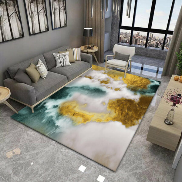Green Yellow Modern Pattern Gradient Rugs Area Carpets for Office Living Room Hall Bedroom