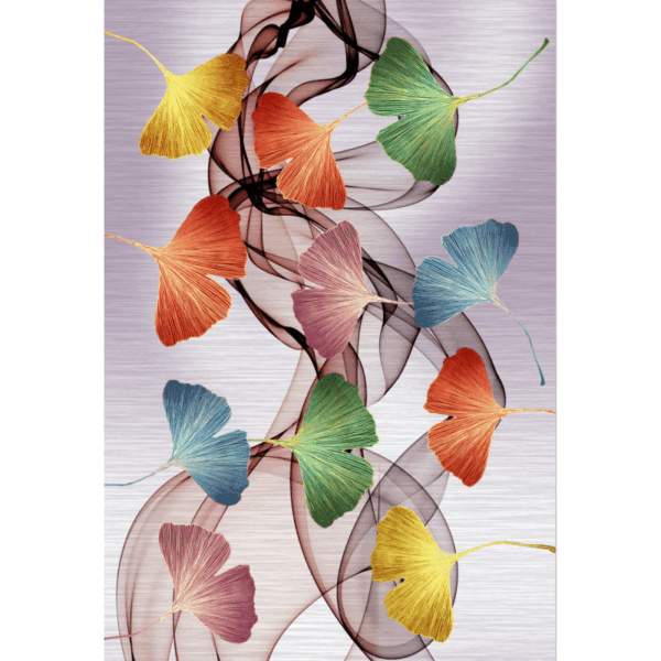 Simple Ginkgo Leaves Pattern Modern Botanical Rugs for Living Room Hall Dining Room Office 02 - Image 2