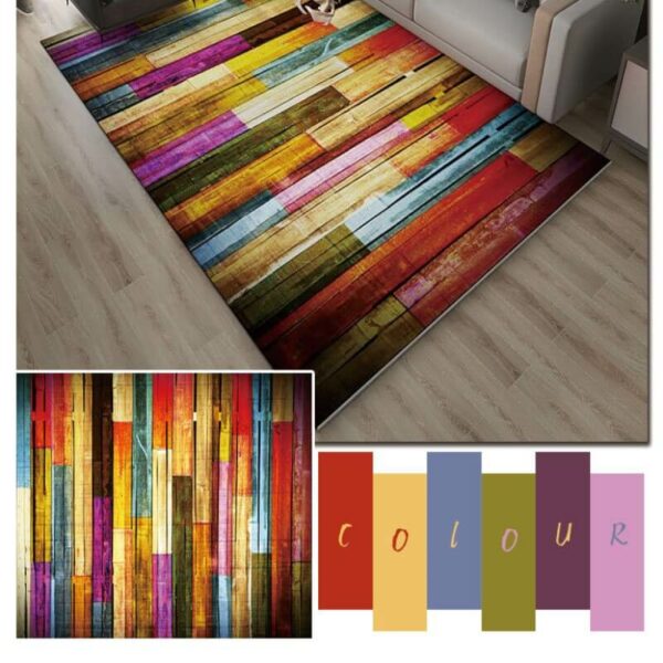 Multi-colours Striped Pattern Area Rugs for Living Room Dining Room Bedroom - Image 2