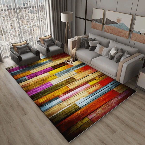Multi-colours Striped Pattern Area Rugs for Living Room Dining Room Bedroom