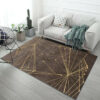 Radioactive Lines Pattern Brown Modern Simplicity Rugs for Living Room Dining Room Bedroom Hall