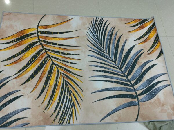 Brown Grey Leaves Pattern Area Rugs for Living Room Dining Room Bedroom Hall - Image 2